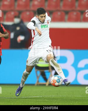 firo: 01/22/2022 Fuvuball, Fußball, 1st Bundesliga, Saison 2021/2022, Bayer Leverkusen - FC Augsburg, FCA Ricardo Pepi, Einzelaktion. Stockfoto