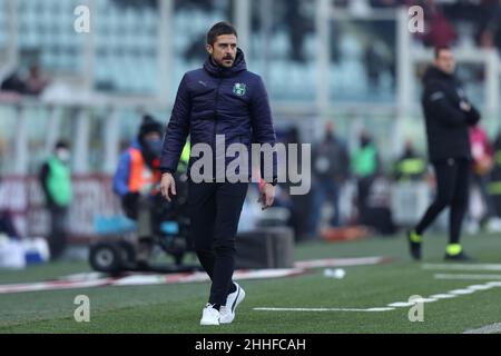 Turin, Italien. 23rd Januar 2022. Turin, Italien, Januar 23 2022, Alessio Dionisi (USA Sassuolo) schaut während des FC Turin vs US Sassuolo, italienische Fußballserie A Spiel in Turin, Italien, Januar 23 2022 Quelle: Independent Photo Agency/Alamy Live News Stockfoto