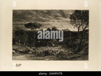 Öffnen der Falte, oder am frühen Morgen 1880 Samuel Palmer British. Öffnen der Falz, oder am frühen Morgen 356471 Stockfoto