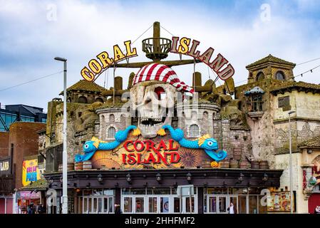 Coral Island Amusement Arcade, Blackpool, Lancashire, Großbritannien Stockfoto