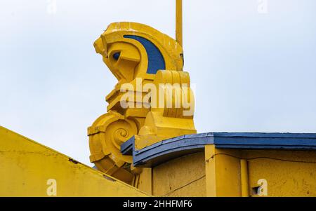 Art déco-Figur PierÕs Südeingang, Blackpool, Lancashire, Großbritannien Stockfoto