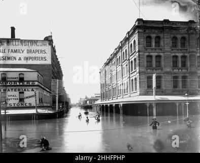 Überschwemmungen in Brisbane, 1893. Stockfoto