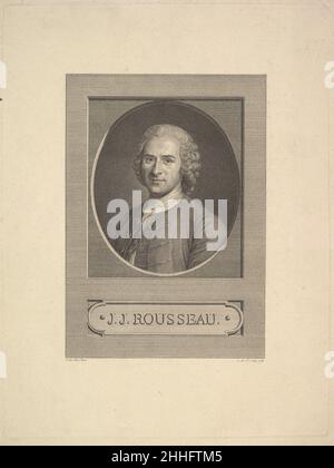 Porträt von Jean-Jacques Rousseau 1777 Augustin de Saint-Aubin Französisch Dieses Porträt wurde in den ersten Band von Julie ou la nouvelle Héloïse Lettres de deux amans habitans d'une petite ville au pied des Alpes aufgenommen, gesammelt und veröffentlicht von J.J. Rousseau, London, veröffentlicht von 1774 bis 1783. Porträt von Jean-Jacques Rousseau 423063 Stockfoto