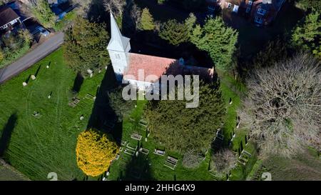 Luftaufnahme der Kirche der Jungfrau Maria, Ripple Stockfoto