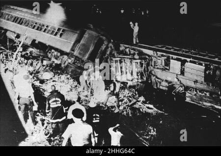 Eisenbahnunfall von Steelton Pennsylvania am 1962. Juli. Stockfoto