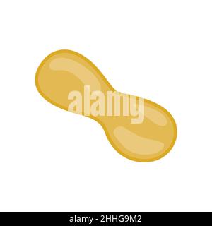 Braune Nussschale mit flachem Design. Stock Vektor