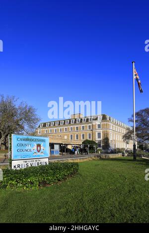 The Shire Hall, Cambridgeshire County Council Buildings, Castle Street, Cambridge City, England, Großbritannien Stockfoto