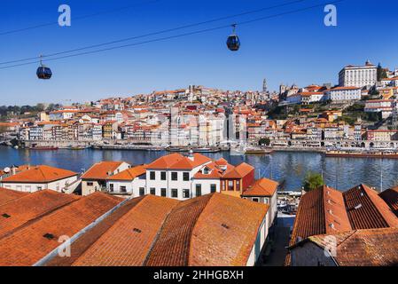 Porto, Portugal Altstadt am Douro Fluss Stockfoto