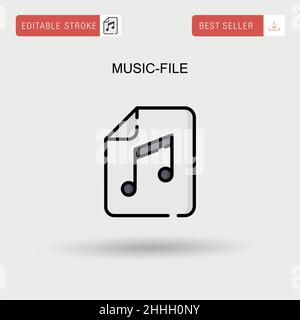 Einfaches Vektorsymbol für Musikdateien. Stock Vektor
