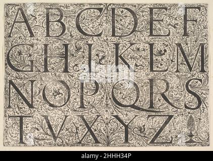 Roman Majuscule Alphabet ca. 1520 Daniel Hopfer Deutsch. Roman Majuscule Alphabet 373134 Stockfoto