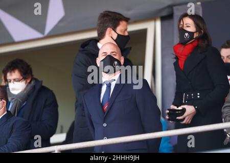 Luis Rubiales, Präsident des spanischen Fußballverbands während des spanischen Frauen-Supercups, des Finalspiels des FC Barcelona und des Atletico de Madrid am 23. Januar 2022 in Ciudad del Futbol in Las Rozas, Madrid, Spanien - Foto: Oscar Barroso/DPPI/LiveMedia Stockfoto