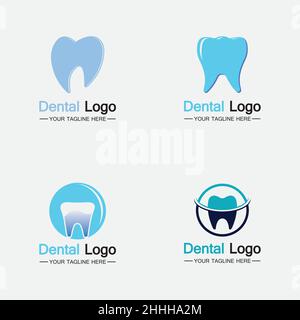 Set Dental Logo Design Vektor-Vorlage.Creative Dentist Logo. Zahnklinik Vektor-Logo. Stock Vektor