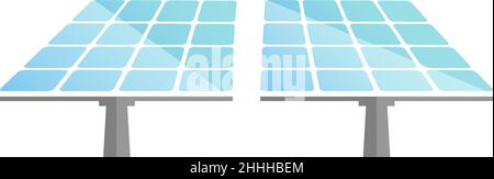 Einfache Solaranlage Symbol, Photovoltaik-System isoliert auf weißem Hintergrund, Vektor-Illustration Stock Vektor