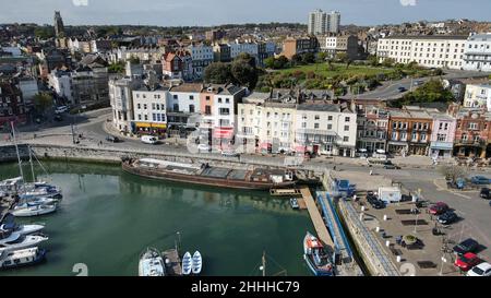 Ramsgate Hafen kent UK Luftdrohnenansicht Stockfoto