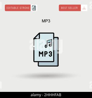 MP3 einfaches Vektorsymbol. Stock Vektor