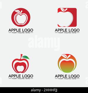 Set Apple-Logo. Obst gesunde Lebensmittel Design.Apple-Logo Design Inspiration Vektor-Vorlage Stock Vektor
