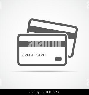 Kreditkarte Symbol. Vector Illustration. Bank Kreditkarte in flacher Ausführung. Stock Vektor