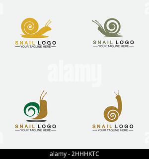 Legen Sie Snail Logo Vorlage Vektor Symbol Illustration Design Stock Vektor