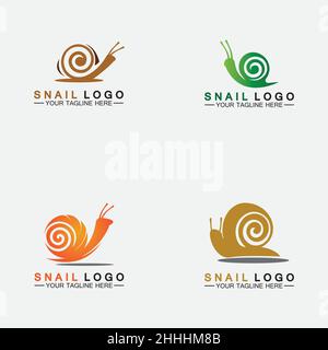 Legen Sie Snail Logo Vorlage Vektor Symbol Illustration Design Stock Vektor