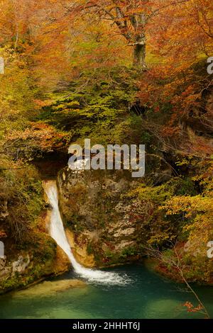 Nacedero del rio Urederra (Sierra de Urbasa-Andia) Navarra Stockfoto