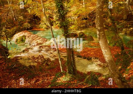 Nacedero del rio Urederra (Sierra de Urbasa-Andia) Navarra Stockfoto