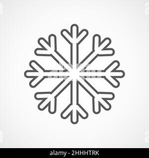 Schneeflocken-symbol. Grau Schneeflocke isoliert auf hellen Hintergrund. Vector Illustration. Einfache Schneeflocke Zeichen isoliert. Stock Vektor