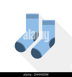 Socken-Ikone in flachem Design. Vektorgrafik. Blaue Socken isoliert Stock Vektor