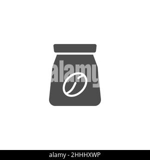 Kaffeebohnenbeutel gefüllt Symbol. Lineare Stil Zeichen für mobile Konzept und Web-Design. Kaffee-Paket einfache Linie Vektor-Symbol. Symbol, Logo-Illustration. Pi Stock Vektor