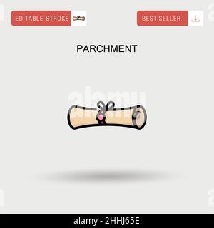 Einfaches Vektorsymbol für Pergament. Stock Vektor
