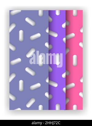 Lustige bunte nahtlose Muster mit Kapsel. Vektor dekorativer Karneval auf blauem Hintergrund. Stock Vektor