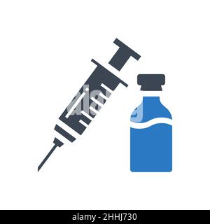 Symbol für eine Vektorglyphe im Zusammenhang mit dem Impfstoff Stock Vektor