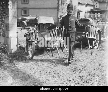 Der Andover Motor Mordfall. Der Taxifahrer Sidney George Spicer wurde am 24th. April 1920 von Percy Topliss auf Thruxton Down angeschossen und getötet. Stockfoto