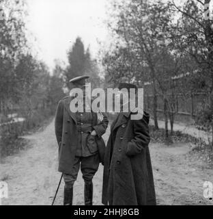 Generalmajor Williams British Military Attache mit der russischen Armee um August 1914 Stockfoto