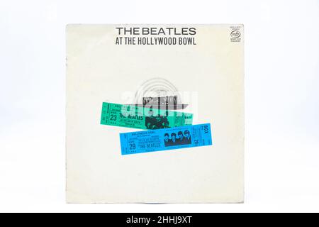 12-Zoll-Vinyl-LP-Schallplattencover der Beatles im Hollywood-Bowl Stockfoto