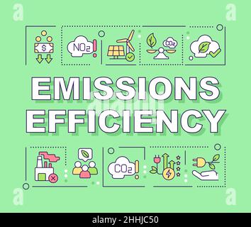 Emissionseffizienz Wortkonzepte grünes Banner Stock Vektor
