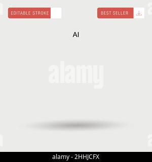 AI einfaches Vektor-Symbol. Stock Vektor