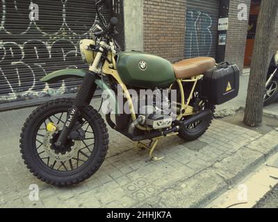 Alte BMW R45 Motorrad geändert Cafe Racer Stil Stockfoto