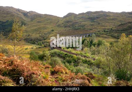 Schöne Aussicht auf Glenfinnan Viadukt in Scotland Highland, UK Stockfoto