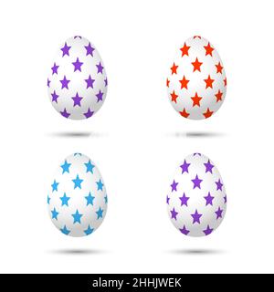 Ostereier-Symbol. Vektorgrafik. Bunte ostereier auf weißem Hintergrund Stock Vektor