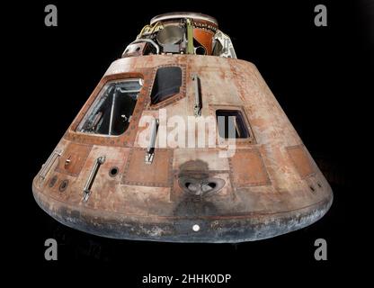 Das Apollo 11 Command Module, 'Columbia, wohnte während der meisten ersten Mondlandemission mit Besatzung im Juli 1969 für die dreiköpfige Besatzung