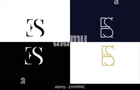 Es, SE abstrakte Buchstaben Logo MONOGRAMM Stock Vektor