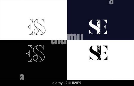 Es, SE abstrakte Buchstaben Logo MONOGRAMM Stock Vektor