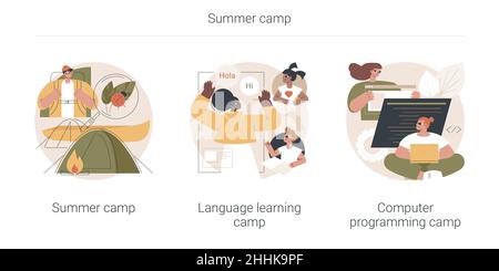 Summer Camp abstrakte Konzept Vektor-Illustrationen. Stock Vektor