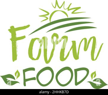 Farm Food Aufkleber, Vektor-Illustration für Grafik und Webdesign Stock Vektor