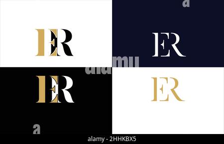 ER, RE Abstract Letters Logo MONOGRAMM Stock Vektor