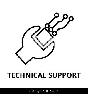 Moderne editierbare Linienvektordarstellung, Symbol für technischen Support, für Grafik- und Webdesign Stock Vektor
