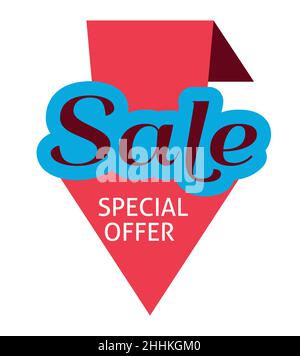 Sale - Sonderangebot Etikett, flache Vektor-Illustration für Grafik-und Webdesign Stock Vektor