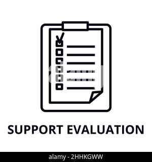 Moderne editierbare Linienvektorillustration, Support-Evaluierungssymbol, für Grafik- und Webdesign Stock Vektor