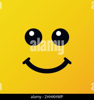 Gelbe Emoticons und Emojis. Vektorgrafik in flacher Nahaufnahme Stock Vektor