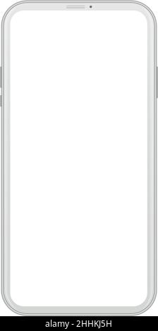 Modernes weißes Smartphone auf weißem Hintergrund. Realistische Vektordarstellung für Grafik- und Webdesign Stock Vektor